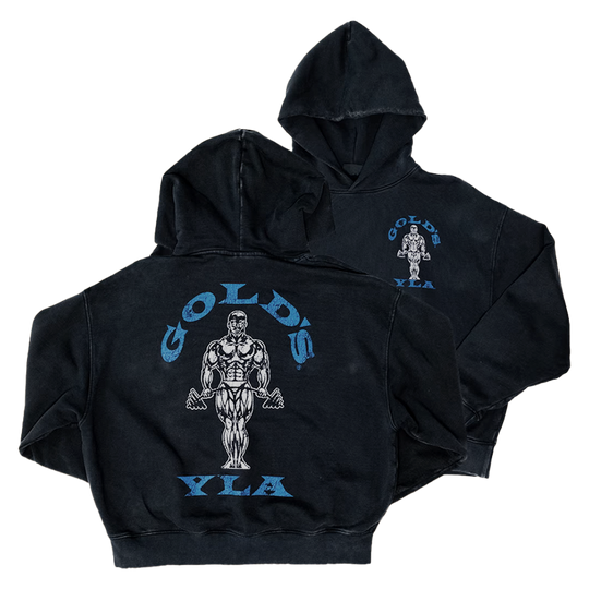 GOLD'S GYM × YoungLA プルオーバーフーディー／ブラック G7164 【数量限定】