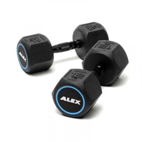 ALEX Rubber HEX Dumbbells (Hex Dumbbells) *Not a Pair [Some items are currently backordered]