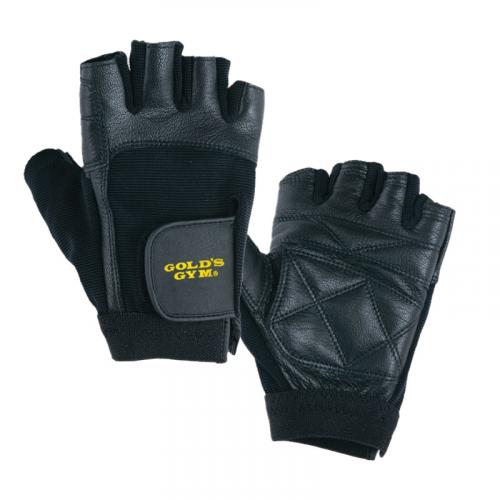 GOLD'S GYM G3403 EX Leather Gloves (Black, Medium)
